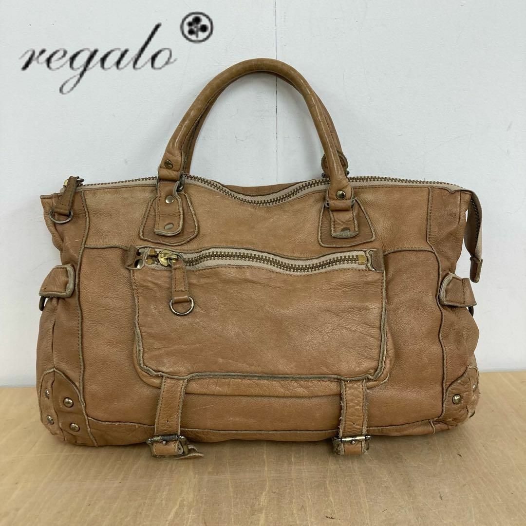 REGALO(レガロ)のREGARO ヴィンテージレザー 2wayトートバッグ レディースのバッグ(トートバッグ)の商品写真