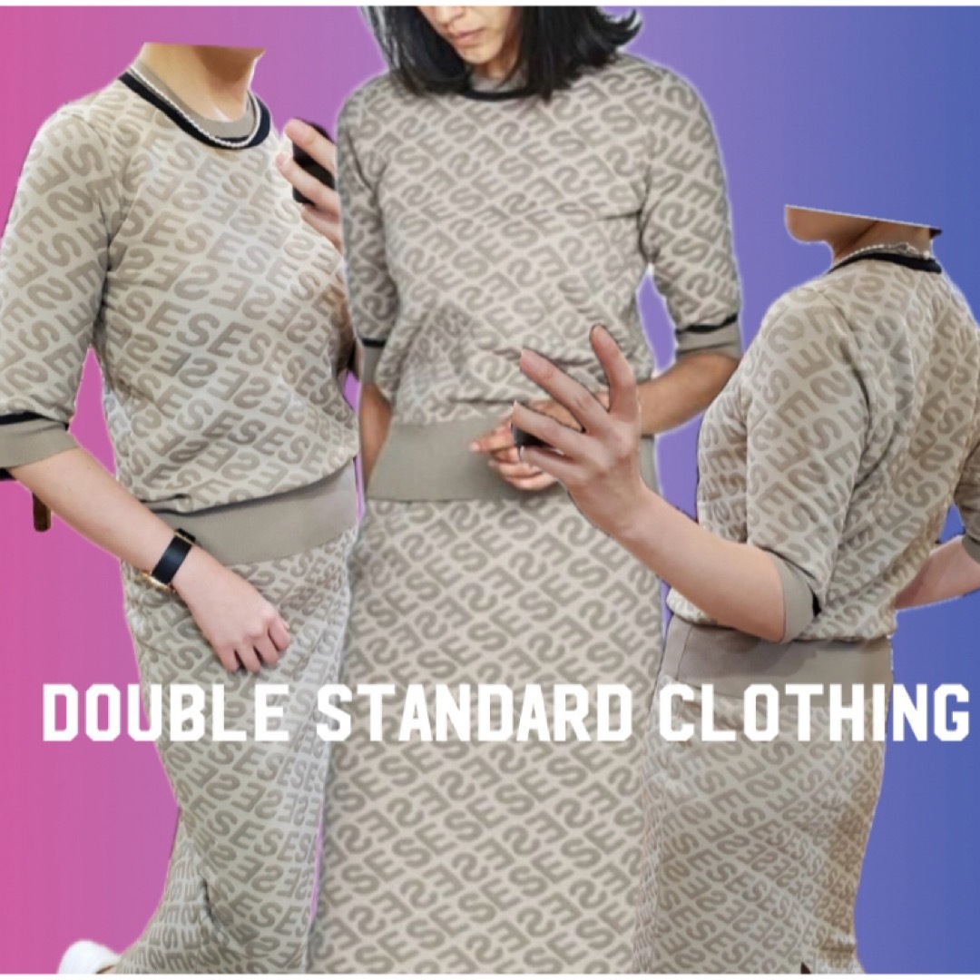 DOUBLE STANDARD CLOTHING(ダブルスタンダードクロージング)のダブルスタンダードクロージング　ダブルジャガードニット レディースのトップス(ニット/セーター)の商品写真