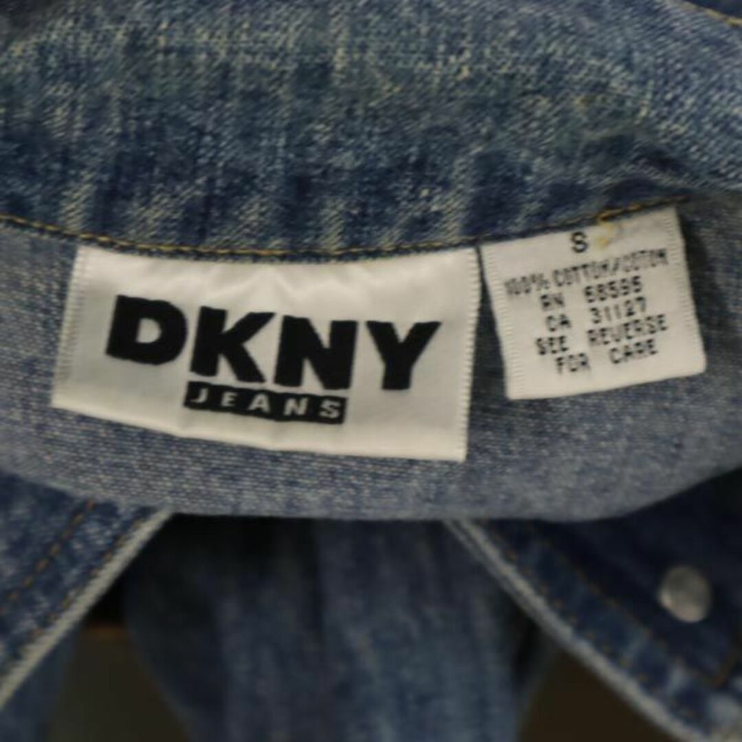 DKNY(ダナキャランニューヨーク)のダナキャランニューヨーク 90s オールド デニムジャケット S DKNY DONNA KARAN NEW YORK ジージャン レディース 古着 【231129】 レディースのジャケット/アウター(Gジャン/デニムジャケット)の商品写真