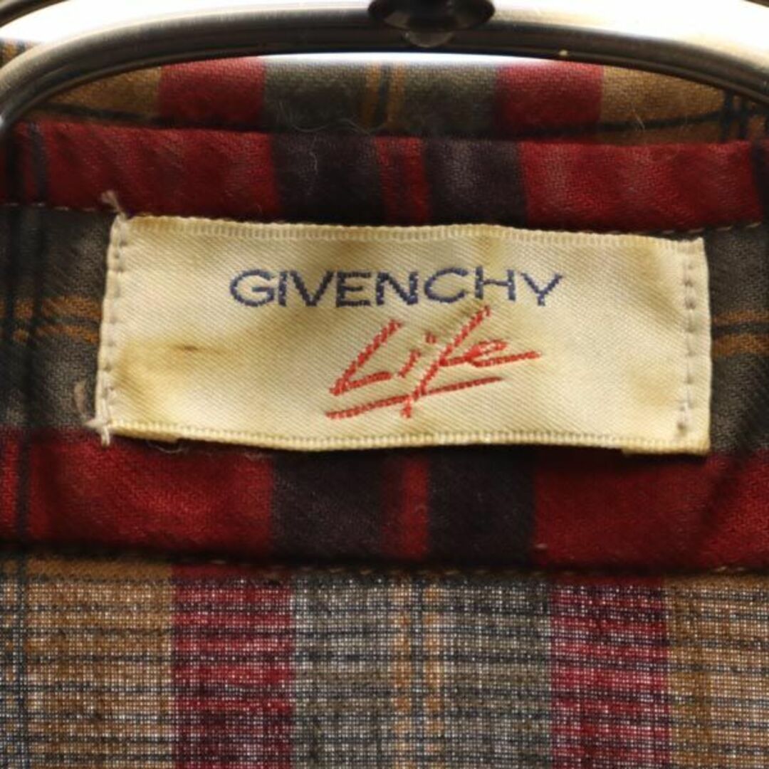 GIVENCHY(ジバンシィ)のジバンシィ オールド チェック柄 長袖 ハーフボタン シャツ 9 ブラウン系 GIVENCHY レディース 古着 【231129】 レディースのトップス(シャツ/ブラウス(長袖/七分))の商品写真