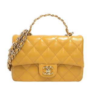 シャネル(CHANEL)の　シャネル CHANEL トップ ハンドル フラップバッグ AS4023 イエロー ゴールド金具 シャイニーラム レディース ショルダーバッグ(ショルダーバッグ)