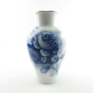 OKURA 大倉陶園 ブルーローズ 花瓶 1点 H27.5cm フラワーベース 花器 花びん SU4524X (花瓶)