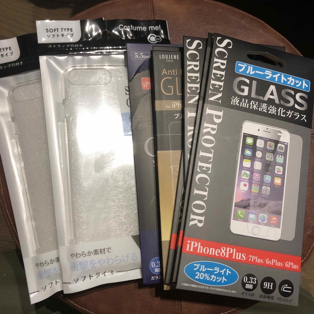 未使用♡iPhoneケース&液晶保護強化ガラス スマホ/家電/カメラのスマホアクセサリー(保護フィルム)の商品写真