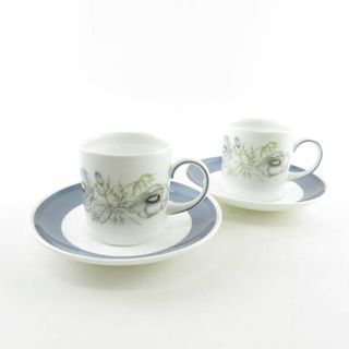 ウェッジウッド(WEDGWOOD)の美品 WEDGWOOD ウェッジウッド グレンミスト コーヒーカップ＆ソーサー 2客 ペア スージークーパー SU4576X (グラス/カップ)