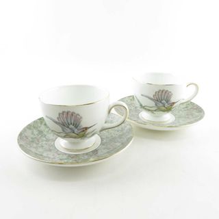 ウェッジウッド(WEDGWOOD)の美品 WEDGWOOD ウェッジウッド ハミングバード ティーカップ＆ソーサー 2客 リー ペア 鳥 SU4577X (グラス/カップ)