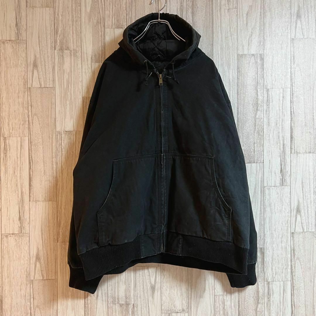 サンタフェブルゾン　中国製　ビックシルエット　ジップアップ　裏キルティング　黒 メンズのジャケット/アウター(ブルゾン)の商品写真