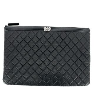 シャネル(CHANEL)の【在庫処分】CHANEL シャネル クラッチバッグ ボーイシャネル セカンドバッグ マトラッセ A4対応 かばん 鞄 A84407  ソフトキャビアスキン   ブラック 黒 シルバー金具 レディース 人気 美品【中古品】(クラッチバッグ)