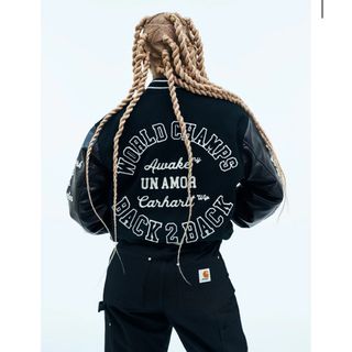 PHIGVEL CLUB 鈍く JACKET フィグベル スタジャン 黒×茶 1 PHIGVEL CLUB 鈍く JACKET フィグベル スタジャン 黒×茶 1