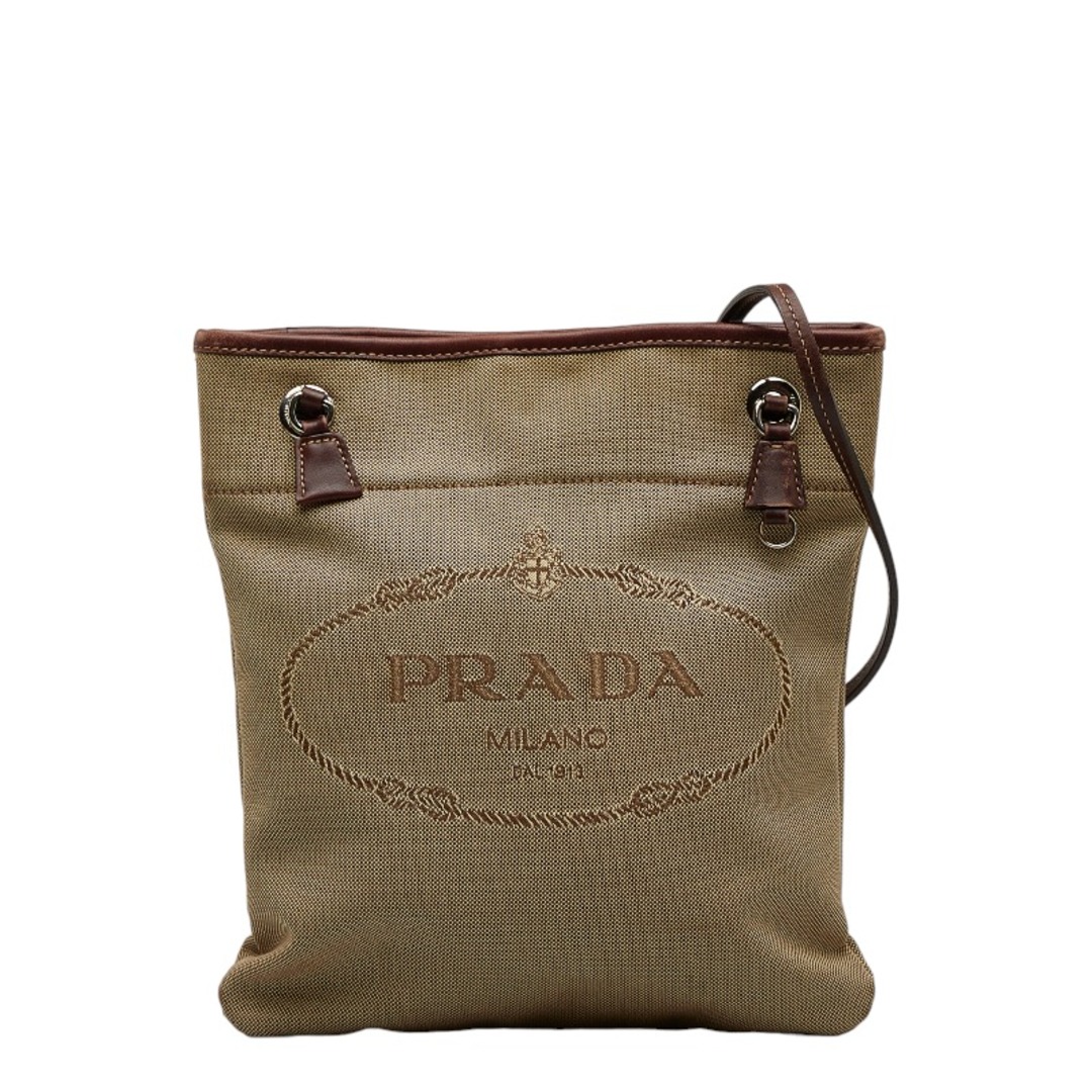 PRADA　ジャガード　キャンバス　ショルダーバッグ