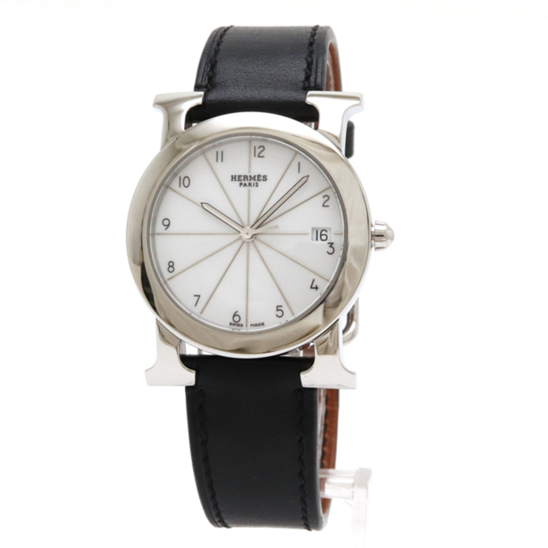 腕時計エルメス ロンド ホワイト文字盤  SS 革ベルト （12360557）