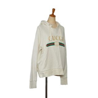 グッチ(Gucci)のグッチ BLIND FOR LOVE ドッグ 犬 刺繍 ロゴ プルオーバー パーカー フーディー サイズ：XS 457931 X5N71 コットン メンズ GUCCI 【1-0126837】(パーカー)