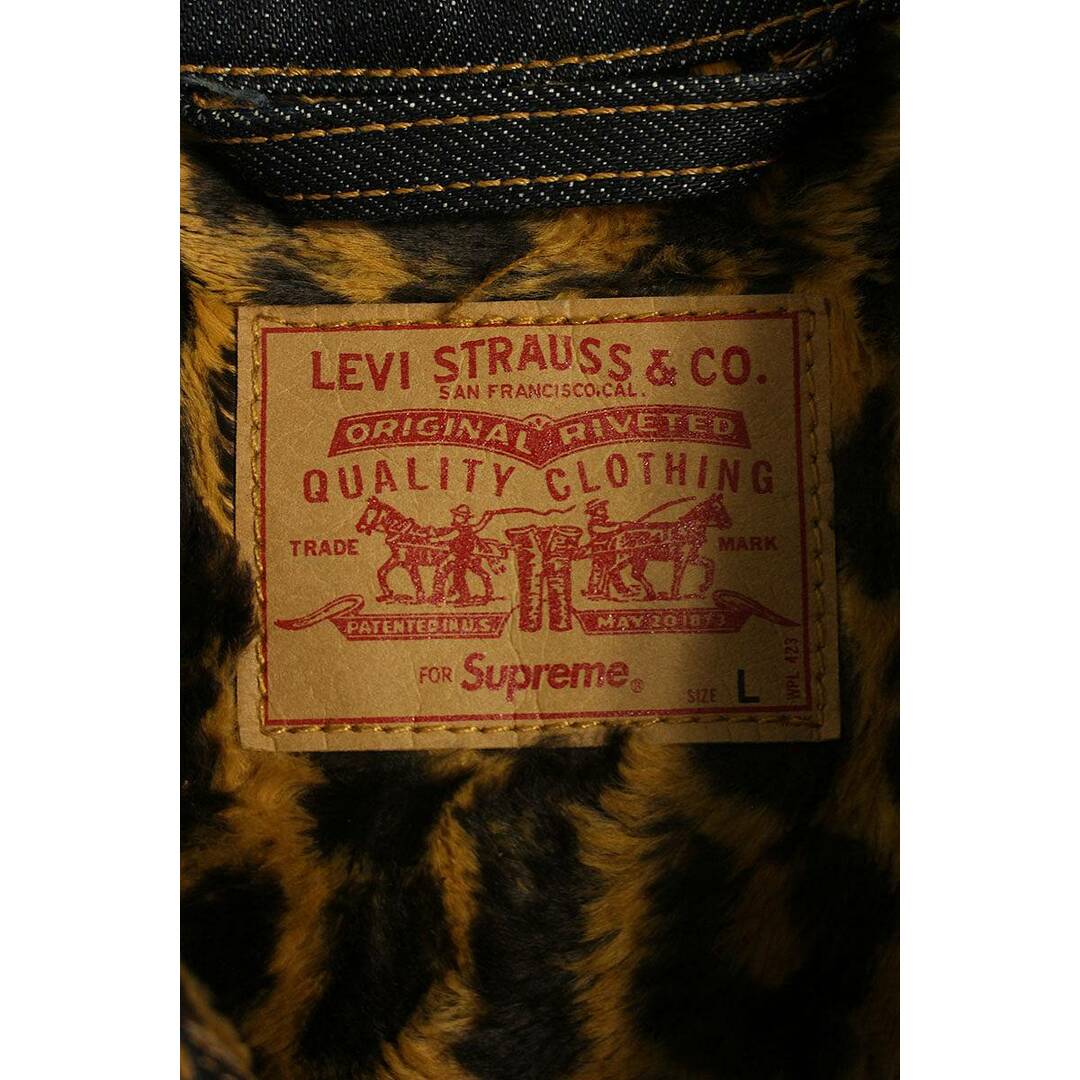 Supreme(シュプリーム)のシュプリーム  12AW  Leopard Denim Jacket 裏地レオパードデニムジャケット メンズ L メンズのジャケット/アウター(Gジャン/デニムジャケット)の商品写真