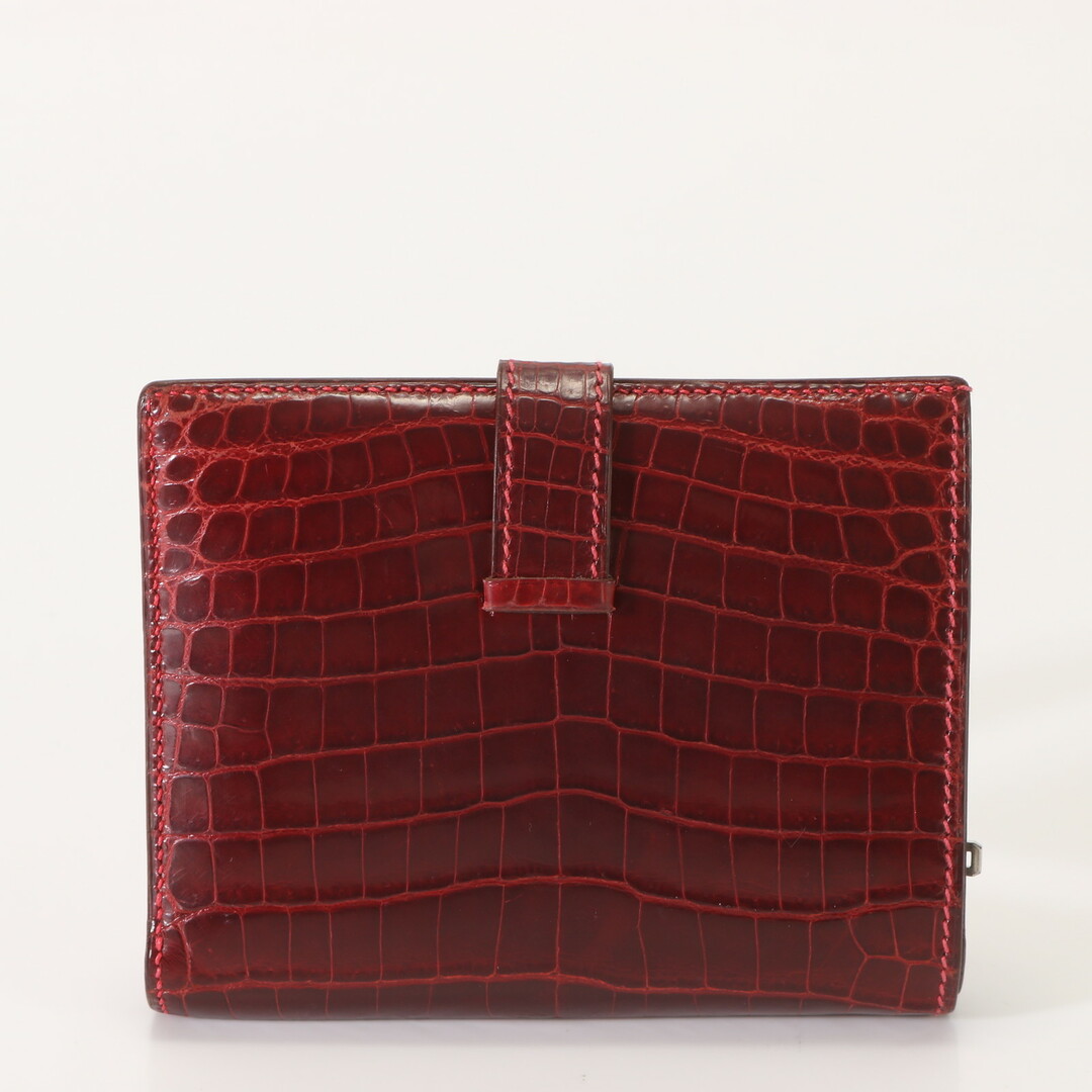 Hermes - 美品 エルメス □H 刻印 ベアン コンパクト クロコダイル