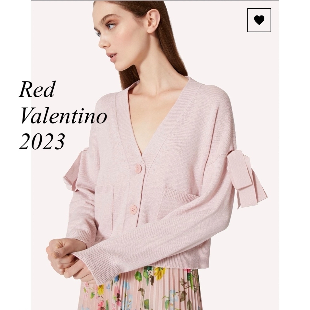 RED VALENTINO(レッドヴァレンティノ)の今期2023年 RED VALENTINO♡ リボン付きカーディガン レディースのトップス(カーディガン)の商品写真