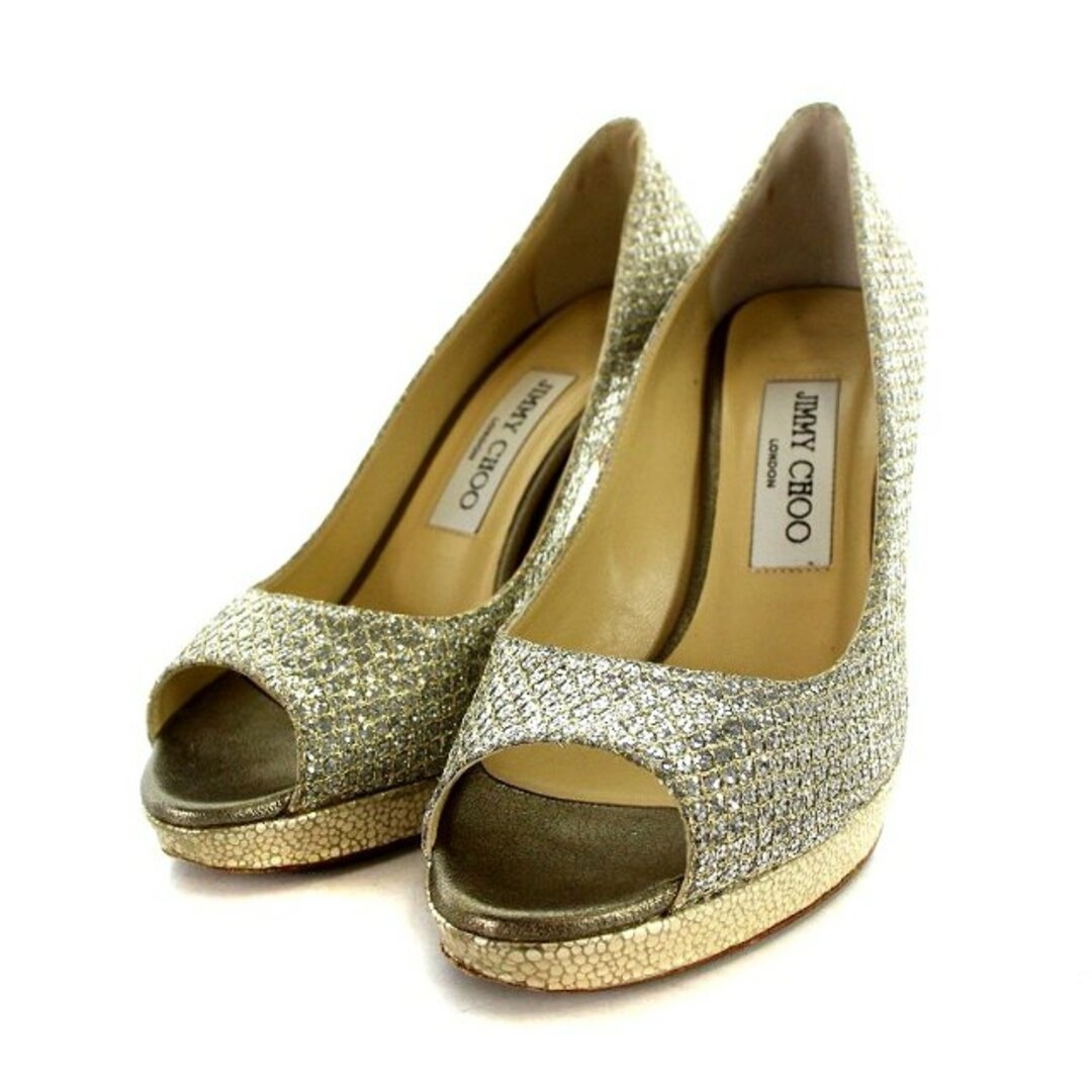 【極美品】JIMMY CHOO☆レディースパンプス☆グリッター☆ゴールド☆36☆