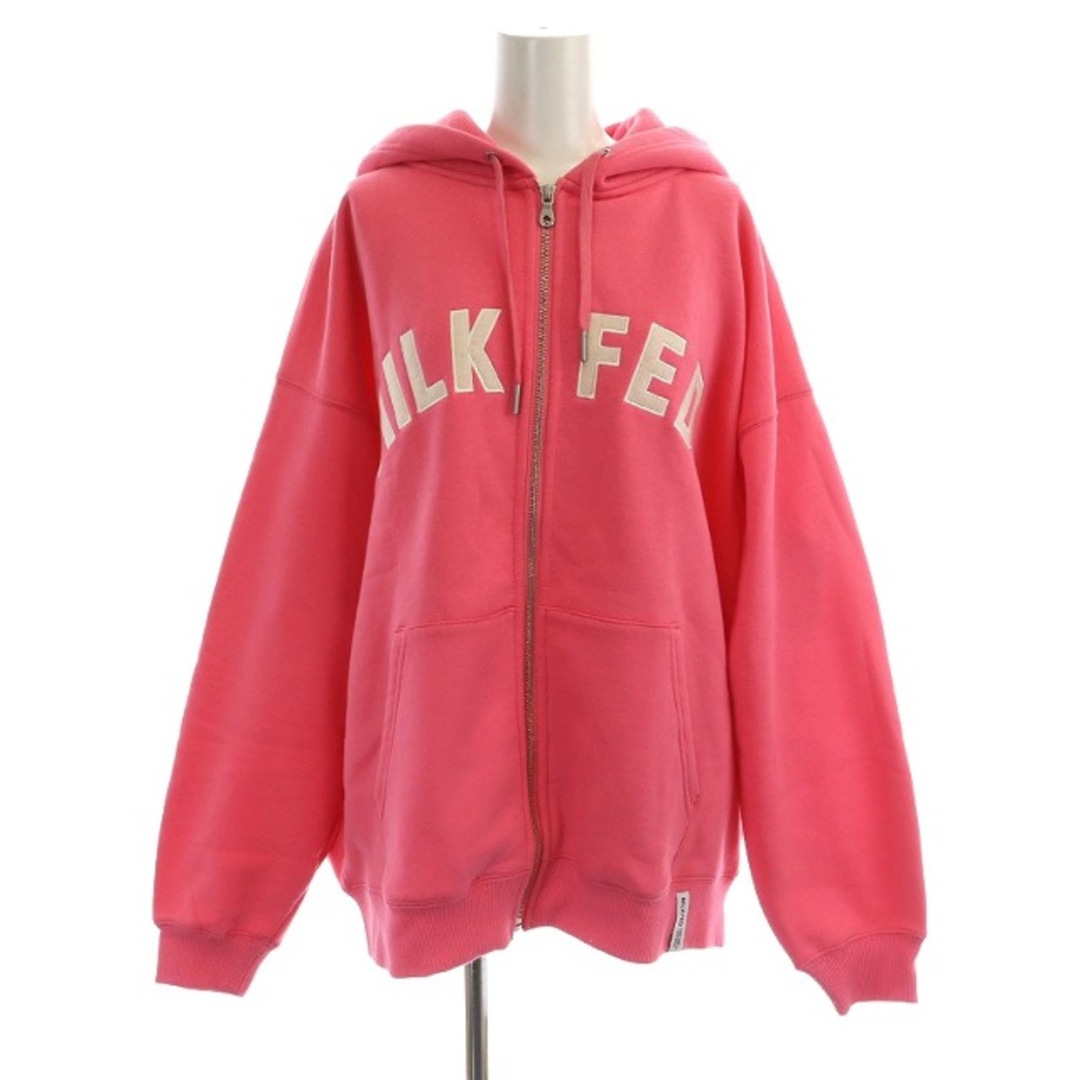 MILKFED. - ミルクフェド ARCH LOGO ZIP UP HOODIE パーカー Lの通販