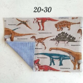 20×30 A4 恐竜柄 ランチョンマット 保育園 幼稚園　ハンドメイド 男の子(外出用品)