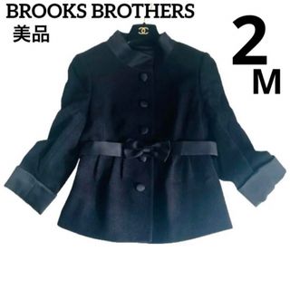 ブルックスブラザース(Brooks Brothers)の【美品】ブルックスブラザーズ　ノーカラージャケット　リボンベルト付　ブラック　M(ノーカラージャケット)