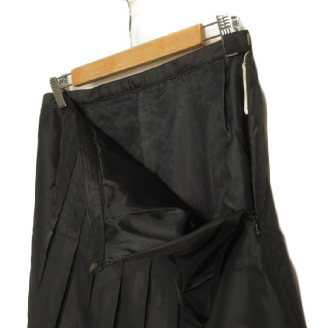 HIROKO BIS(ヒロコビス)のヒロコビス HIROKO BIS スカート フレア プリーツ サテン 15 黒  レディースのスカート(ひざ丈スカート)の商品写真