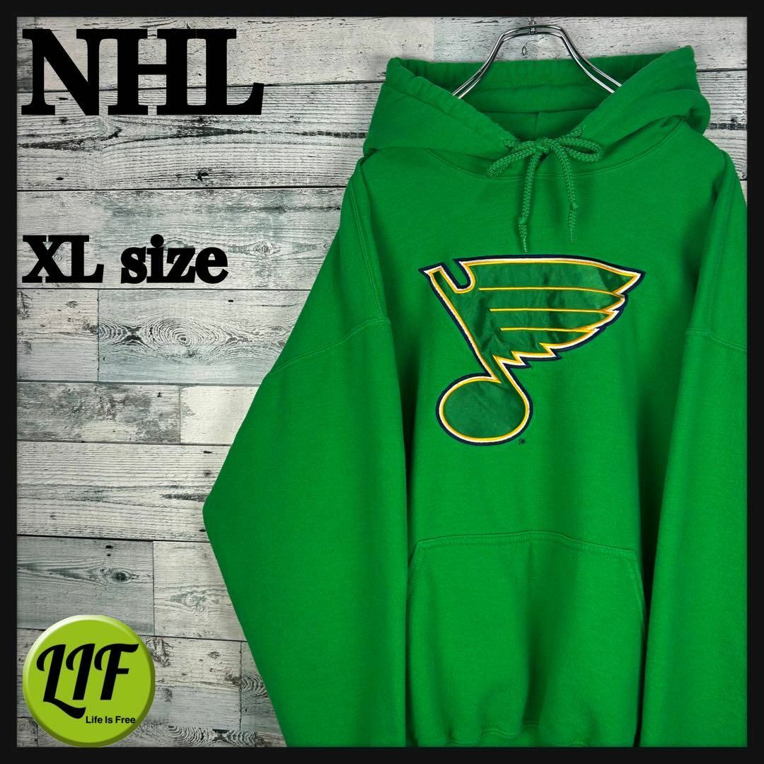 【希少‼︎】NHL 刺繍チームロゴ ブルース スウェットパーカー グリーン 美品