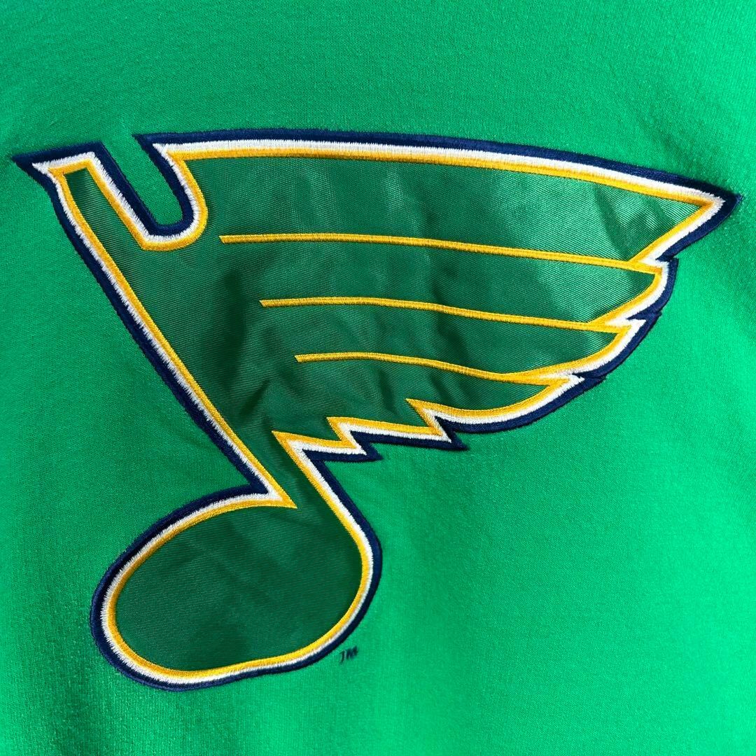 【希少‼︎】NHL 刺繍チームロゴ ブルース スウェットパーカー グリーン 美品