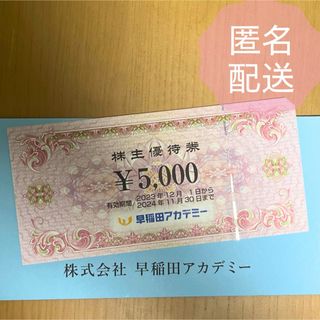 早稲田アカデミー株主優待券5000円分(その他)