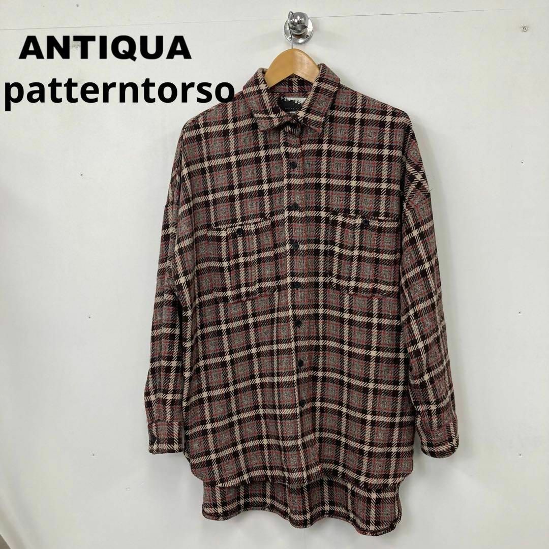 antiqua(アンティカ)のANTIQUA patterntorso チェック柄シャツジャケット レディースのトップス(シャツ/ブラウス(長袖/七分))の商品写真