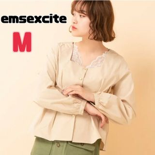 emsexcite ウエストタック ブラウス ベージュ系 M(シャツ/ブラウス(長袖/七分))