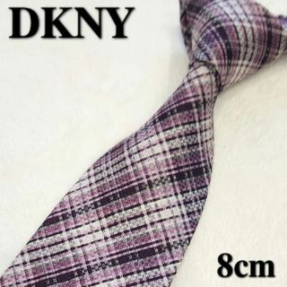 ダナキャランニューヨーク(DKNY)の【DKNY】ブランドネクタイ★紫★チェック★日本製★シルク★メンズ★小物(ネクタイ)