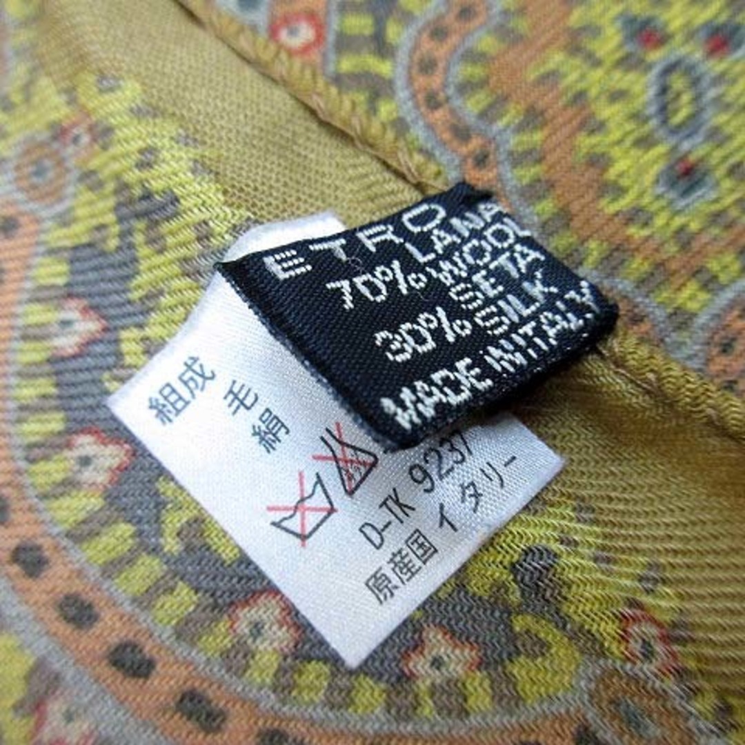 エトロ ETRO ストール ウール シルク ペイズリー柄 イエロー エトロ ETRO ストール ウール シルク ペイズリー柄 イエロー