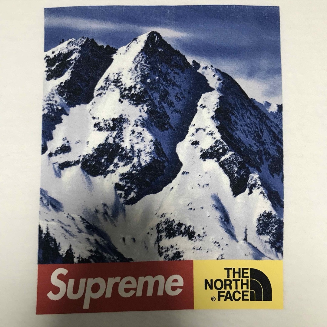 supreme ノースフェイ雪山プリントtシャツ