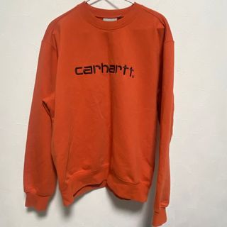 カーハート(carhartt)のCarhartt オレンジ ロゴスウェット(トレーナー/スウェット)