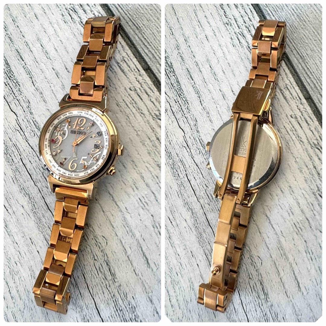 限定】SEIKO ルキア 腕時計 1B25-0AN0 電波ソーラー コンビ 限定】SEIKO ルキア 腕時計 1B25-0AN0 電波ソーラー コンビ