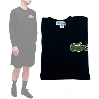 コムデギャルソンシャツ(COMME des GARCONS SHIRT)のコムデギャルソンシャツ × ラコステ スウェット ビック刺繍 コラボ ブラック(スウェット)
