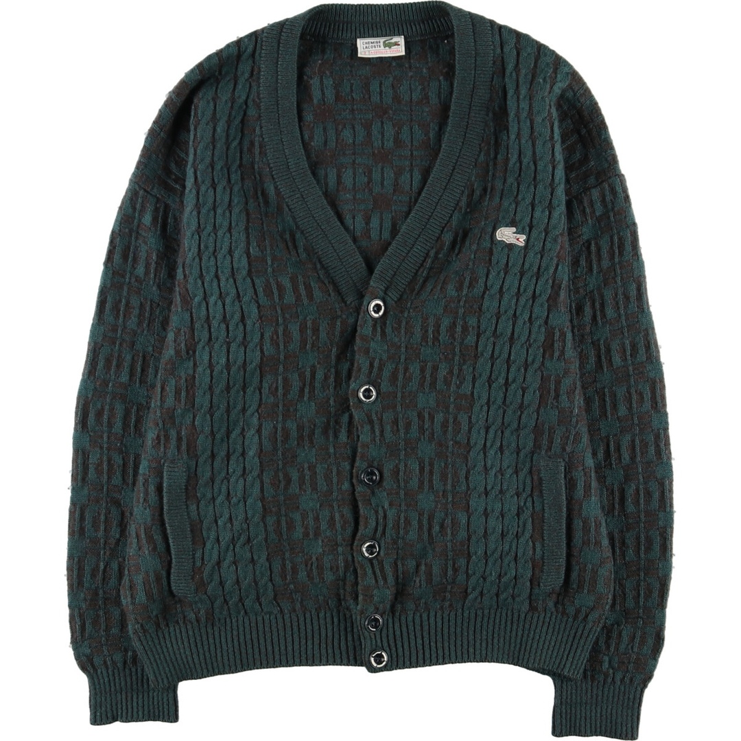 LACOSTE - 古着 70年代 ラコステ LACOSTE CHEMISE 総柄 ケーブル編み