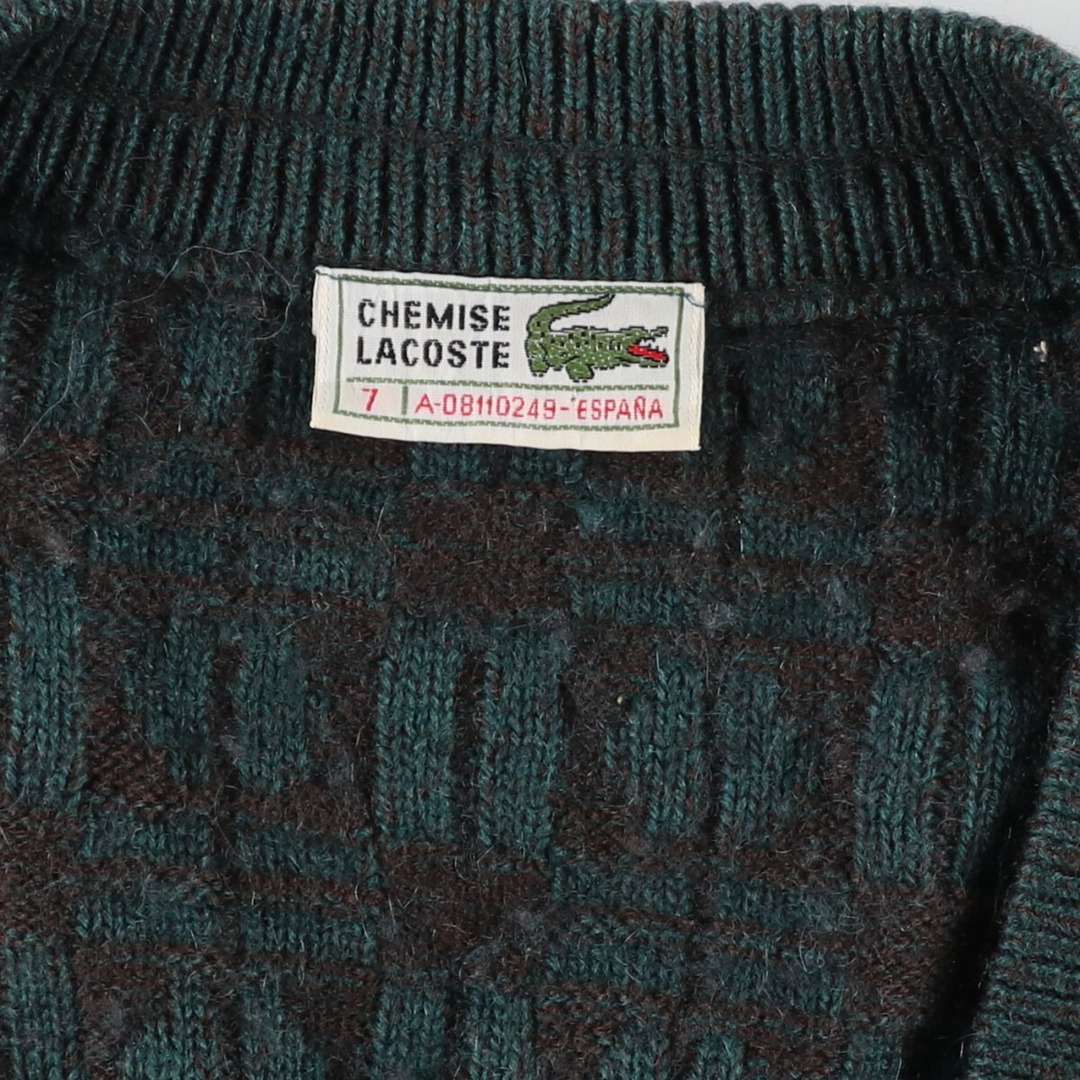 LACOSTE - 古着 70年代 ラコステ LACOSTE CHEMISE 総柄 ケーブル編み
