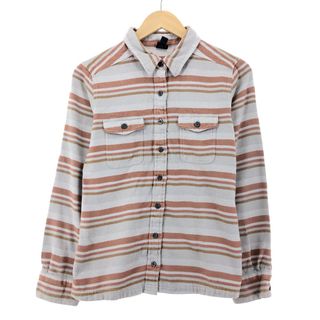 パタゴニア(patagonia)の古着 16年製 パタゴニア Patagonia ORGANIC COTTON オーガニックコットン 53915FA16 長袖 ボーダー柄 フランネルチェックシャツ レディースS /eaa396523(シャツ/ブラウス(長袖/七分))