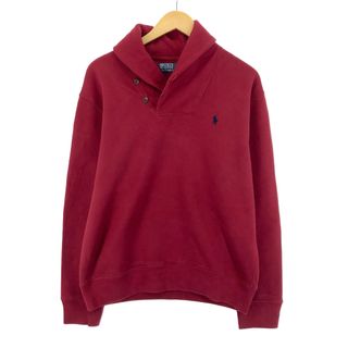 ラルフローレン(Ralph Lauren)の古着 ラルフローレン Ralph Lauren POLO by Ralph Lauren ハーフボタン ショールカラー スウェットシャツ トレーナー メンズL /eaa379142(スウェット)