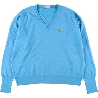 ラコステ(LACOSTE)の古着 80~90年代 ラコステ LACOSTE IZOD Vネック アクリルニットセーター メンズXL ヴィンテージ /eaa365832(ニット/セーター)