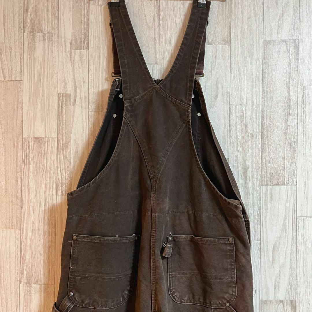 carhartt(カーハート)のカーハートダックオーバーオール　メキシコ製　ビックシルエット　36×34 焦茶 メンズのパンツ(サロペット/オーバーオール)の商品写真