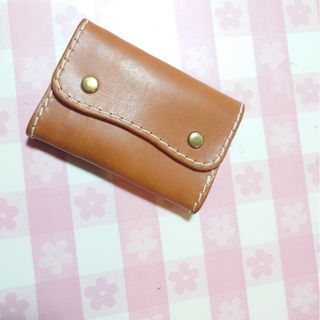 栃木レザー - 鍵が収納出来る財布 栃木レザー 総手縫い コンパクトウォレット ミニ財布