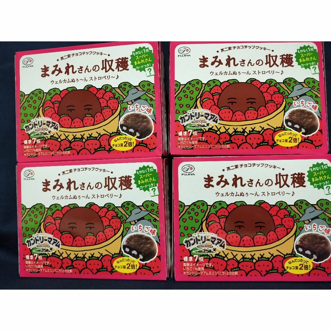 不二家(フジヤ)の不二家 カントリーマアム まみれさんの収穫いちご70g標準７個入×4箱 食品/飲料/酒の食品(菓子/デザート)の商品写真