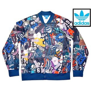 オリジナルス(Originals（adidas）)のアディダス オリジナルス 総柄 ロゴ ワッペン ジャージ ジャケット パーカー(ジャージ)