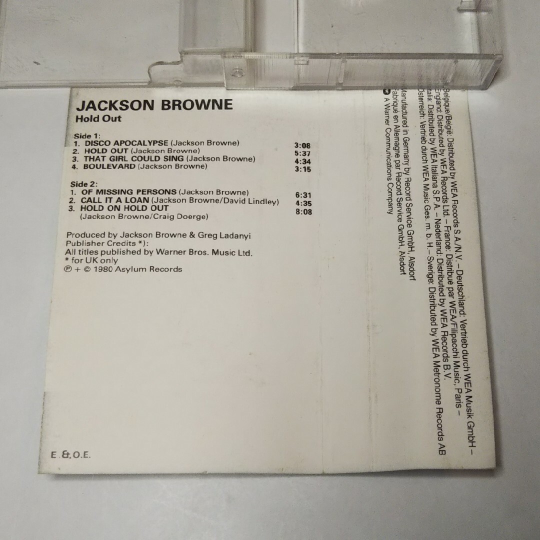 ジャクソン･ブラウン 「Hold Out」カセットテープ (輸入版) エンタメ/ホビーのエンタメ その他(その他)の商品写真