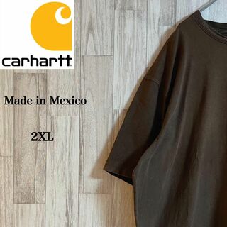 カーハート(carhartt)のカーハートフェードTシャツ　メキシコ製　ヴィンテージ　ビッグシルエット　ブラウン(Tシャツ/カットソー(半袖/袖なし))