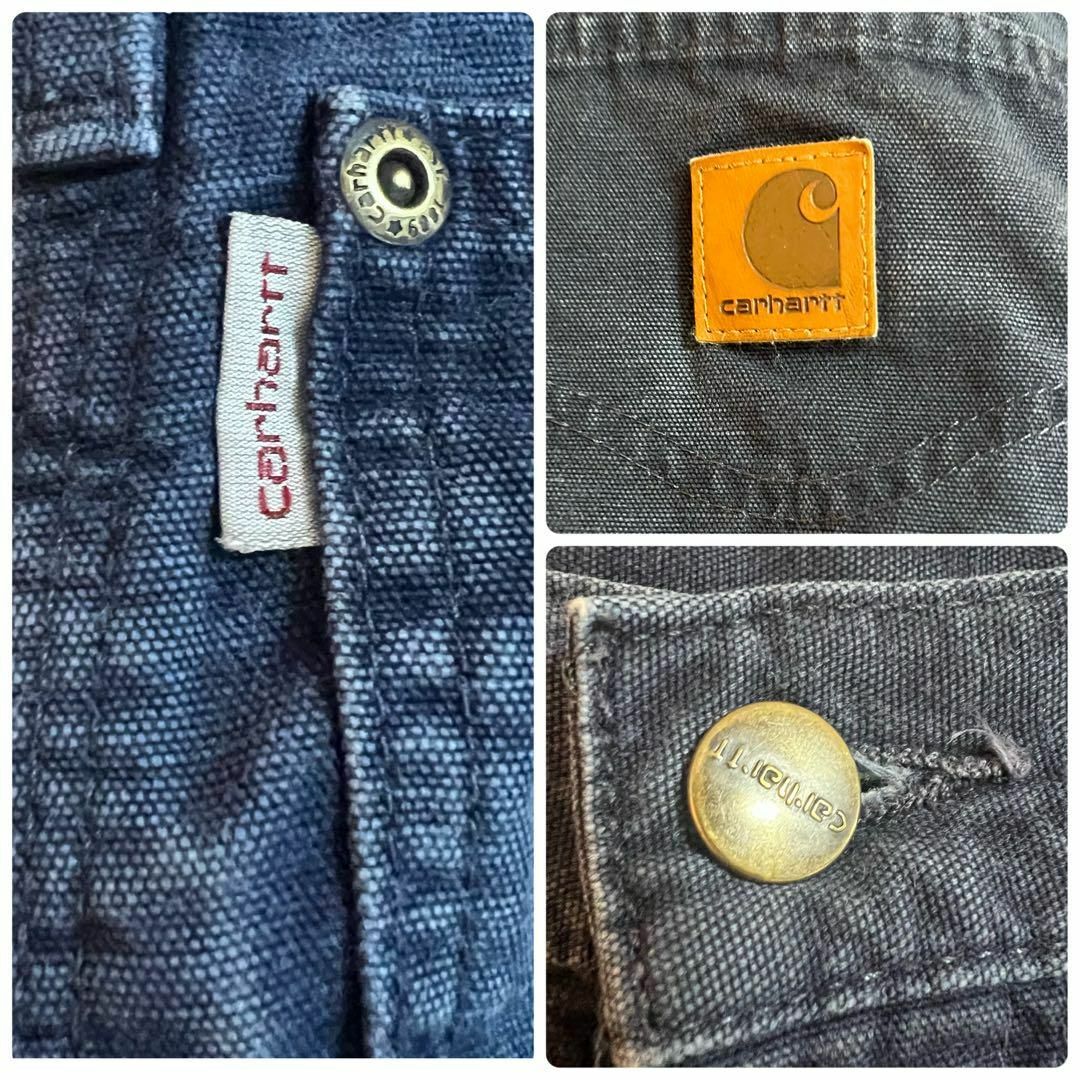 carhartt(カーハート)のカーハートペインターパンツ　ダック地　ネイビー　メキシコ製　38×32 ロゴ メンズのパンツ(ペインターパンツ)の商品写真