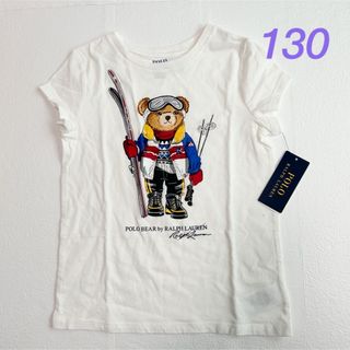 ポロラルフローレン(POLO RALPH LAUREN)の訳あり◆ラルフローレン スキーベア ガールズ半袖Tシャツ ホワイト S/130(Tシャツ/カットソー)