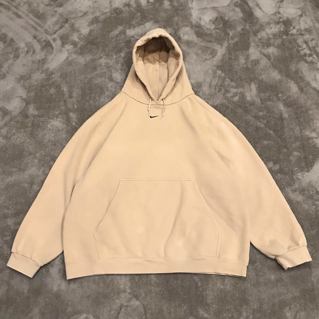NIKE - 90s USA NIKE パーカー ベージュ センター刺繍ロゴ トラヴィス