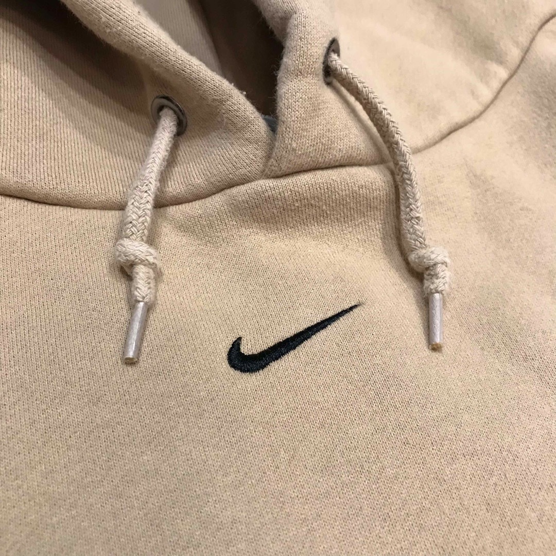 NIKE - 90s USA NIKE パーカー ベージュ センター刺繍ロゴ トラヴィス