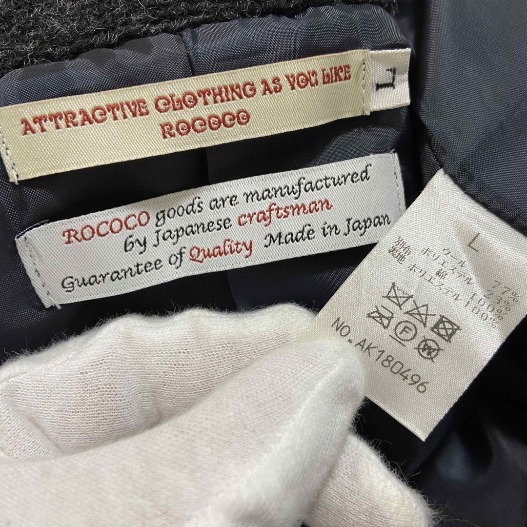 ROCOCO(ロココ)の꧁ 希少 ROCOCO ロココ エアウール メンズ シングルブレストコート メンズのジャケット/アウター(ステンカラーコート)の商品写真